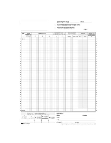 REGISTRO PRIMA NOTA IVA CORRISPETTIVI 29,7X23 13/13 FG AUTORIC. E2104A E2104A EDIPRO AZIENDE-CONTABILITA' GENERALE