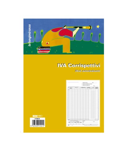 REGISTRO PRIMA NOTA IVA CORRISPETTIVI 29,7X23 25/25 FG AUTORIC. E2102A E2102A EDIPRO AZIENDE-CONTABILITA' GENERALE