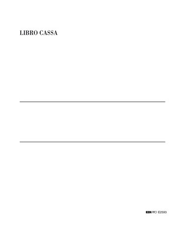 LIBRO CASSA 31X24,5 100PAG. E2593 E2593 EDIPRO AZIENDE-CONTABILITA' GENERALE