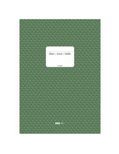 REGISTRO DARE/AVERE/SALDO 24X17 100PAG. E2689 E2689 EDIPRO AZIENDE-CONTABILITA' GENERALE
