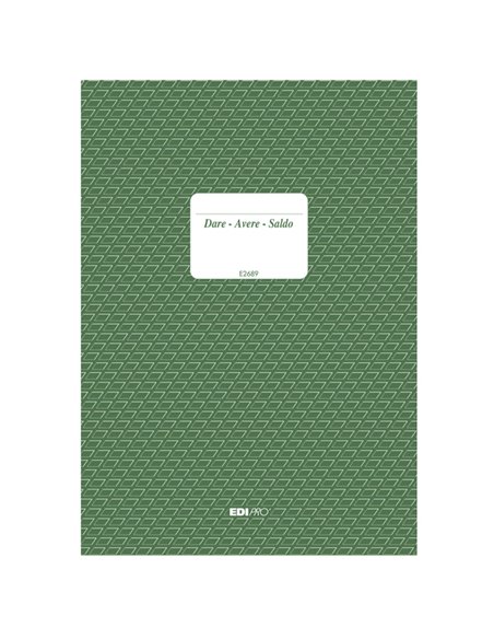 REGISTRO DARE/AVERE/SALDO 24X17 100PAG. E2689 E2689 EDIPRO AZIENDE-CONTABILITA' GENERALE