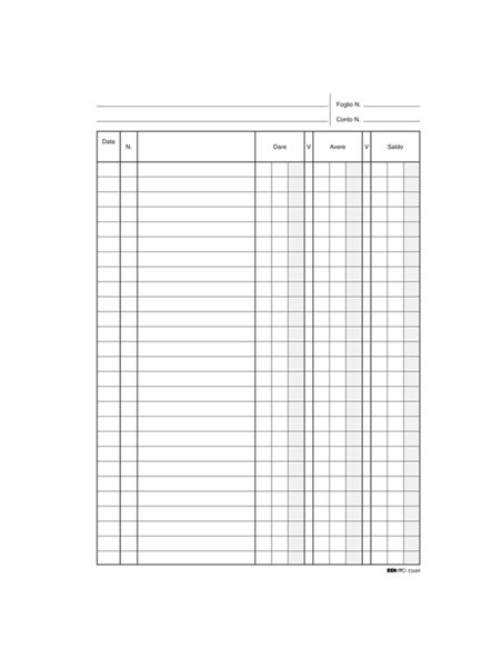 REGISTRO DARE/AVERE/SALDO 24X17 100PAG. E2689 E2689 EDIPRO AZIENDE-CONTABILITA' GENERALE