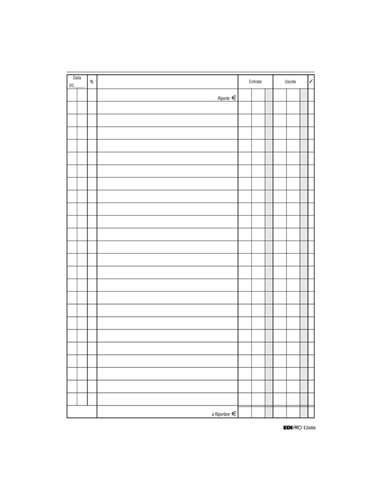REGISTRO CASSA ENTRATE/USCITE 24X17 100PAG. E2686 E2686 EDIPRO AZIENDE-CONTABILITA' GENERALE