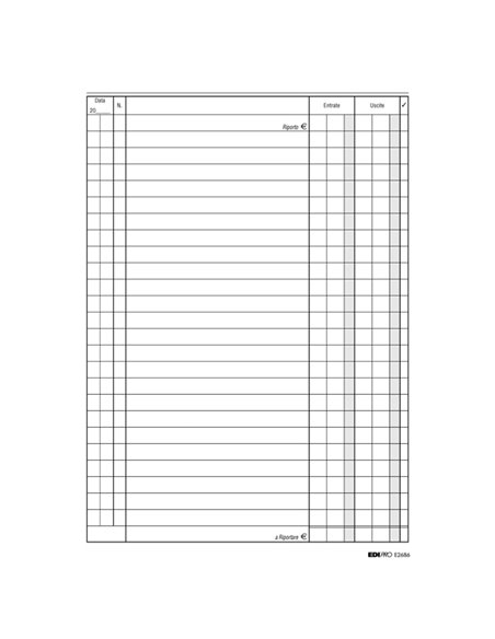 REGISTRO CASSA ENTRATE/USCITE 24X17 100PAG. E2686 E2686 EDIPRO AZIENDE-CONTABILITA' GENERALE