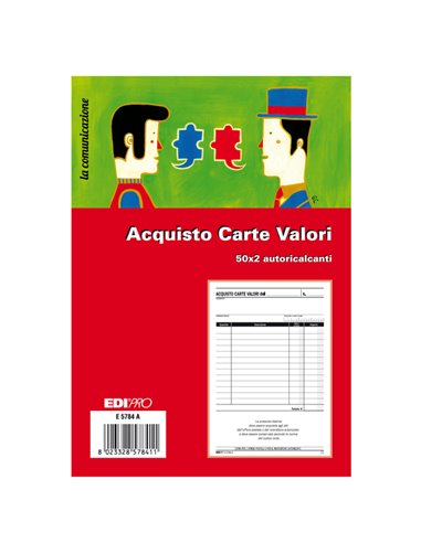 BLOCCO ACQUISTO VALORI BOLLATI 50/50FG AUTORIC. 23X15 E5784A E5784A EDIPRO AZIENDE-CONTABILITA' GENERALE