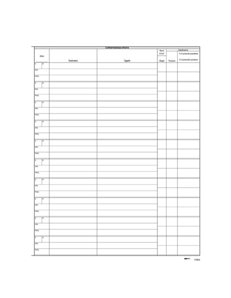 REGISTRO CORRISPONDENZA ARRIVO-PARTENZA 50PAG. 31X24 E2806 E2806 EDIPRO SEGRETERIA