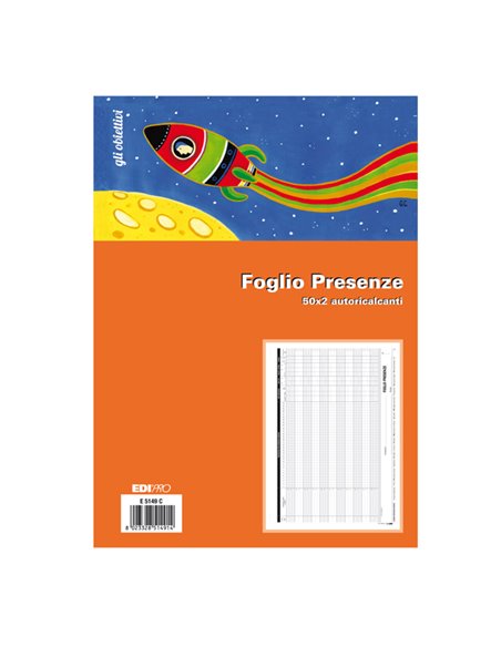 BLOCCO PRESENZE MENSILI 50/50 FOGLI AUTORIC. 21X30 E5149C E5149C EDIPRO AZIENDE-CONTABILITA' GENERALE