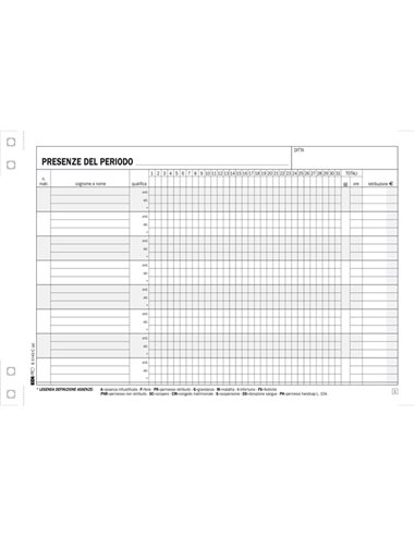 BLOCCO PRESENZE 50/50 FOGLI AUTORIC. 15X23 E5143C E5143C EDIPRO AZIENDE-CONTABILITA' GENERALE