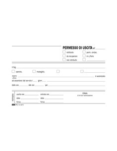 BLOCCO PERMESSO USCITA 50/50 FOGLI AUTORIC. 9,9X17CM E5673A E5673A EDIPRO AZIENDE-CONTABILITA' GENERALE 2