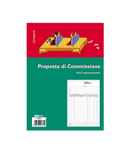 BLOCCO COPIA COMMISSIONI 29,7X21cm 50fg 2 copie autoric. E5236A EDIPRO E5236A