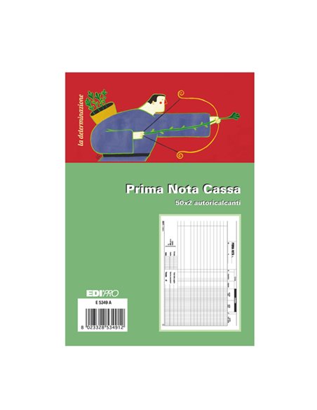BLOCCO PRIMA NOTA CASSA 50/50 FOGLI AUTORIC. 14,8X23 E5349A E5349A EDIPRO AZIENDE-CONTABILITA' GENERALE