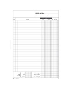 BLOCCO PRIMA NOTA CASSA ENTRATE/USCITE 50/50 FOGLI AUTORIC. 31X21 E5359A E5359A 2