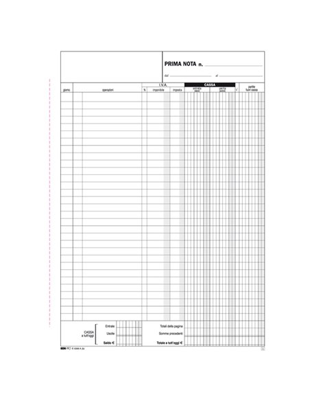 BLOCCO PRIMA NOTA CASSA ENTRATE/USCITE/IVA 50/50 FOGLI AUTORIC. 31X21 E5356A E5356A EDIPRO AZIENDE-CONTABILITA' GENERALE