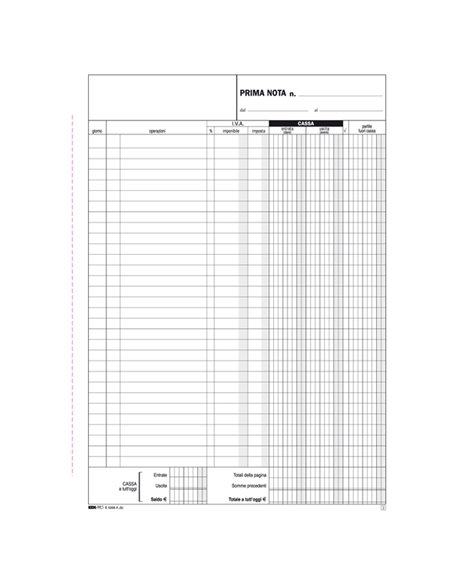 BLOCCO PRIMA NOTA CASSA ENTRATE/USCITE/IVA 50/50 FOGLI AUTORIC. 31X21 E5356A E5356A EDIPRO AZIENDE-CONTABILITA' GENERALE