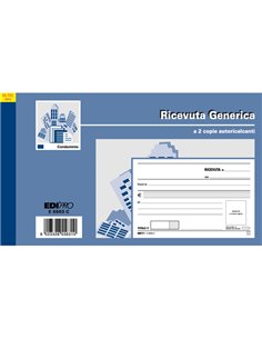 BLOCCO RICEVUTE GENERICHE 50FOGLI 2 COPIE AUTORIC. 9,9X17 E5563C E5563C EDIPRO BLOCCHI RICEVUTE-FATTURE