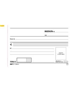 BLOCCO RICEVUTE GENERICHE 50FOGLI 2 COPIE AUTORIC. 9,9X17 E5563C E5563C EDIPRO BLOCCHI RICEVUTE-FATTURE 2