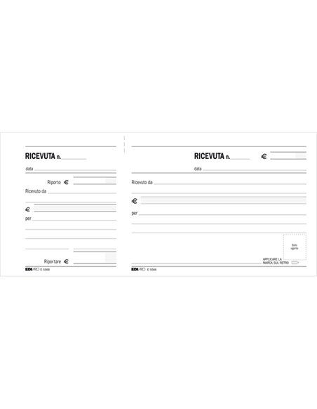 BLOCCO RICEVUTE GENERICHE MADRE/FIGLIA 100FG 11X21 E5566 E5566 EDIPRO BLOCCHI RICEVUTE-FATTURE