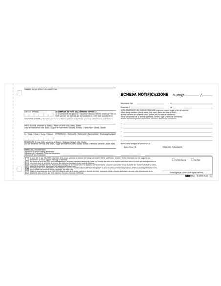 250 SCHEDE DI NOTIFICA SNAP A 2 COPIE AUTORIC. 10X22 E5876N E5876N EDIPRO SCHEDE-SCHEDARI