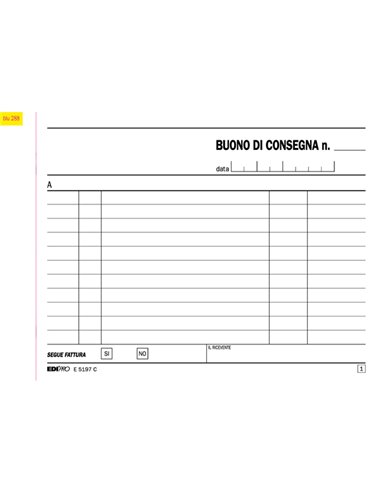 BLOCCO BUONI DI CONSEGNA 50/50 12X17,5CM RIC E5197C E5197C EDIPRO MAGAZZINO-TRASPORTI