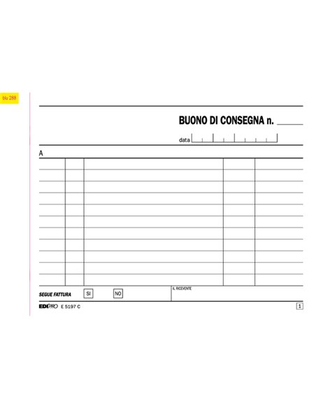 BLOCCO BUONI DI CONSEGNA 50/50 12X17,5CM RIC E5197C E5197C EDIPRO MAGAZZINO-TRASPORTI