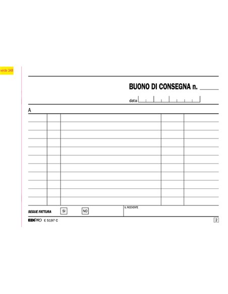 BLOCCO BUONI DI CONSEGNA 50/50 12X17,5CM RIC E5197C E5197C EDIPRO MAGAZZINO-TRASPORTI