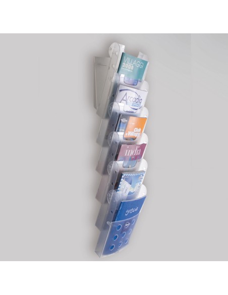 SET 6 VASCHETTE PORTARIVISTE A4 DA PARETE STK6 STK6/9 TECNOSTYL PORTADEPLIANT DA PARETE