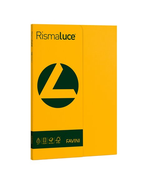 Carta RISMALUCE SMALL A4 90gr 100fg giallo oro 52 FAVINI A69H144 FAVINI COLORATA