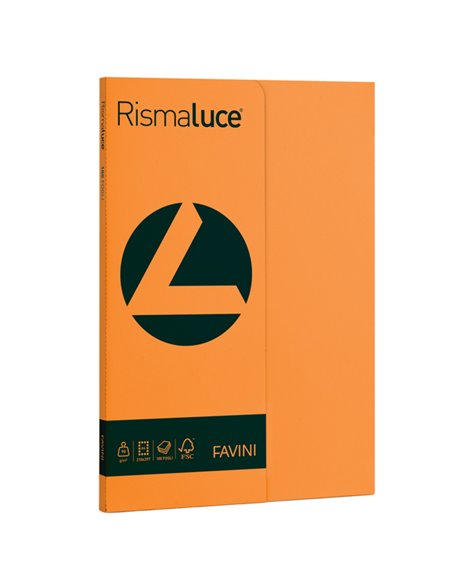 Carta RISMALUCE SMALL A4 90gr 100fg arancio 56 FAVINI A69E144 FAVINI COLORATA