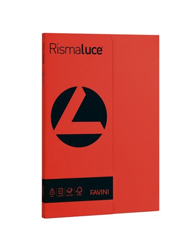 Carta RISMALUCE SMALL A4 90gr 100fg scarlatto 61 FAVINI A69C144 FAVINI COLORATA