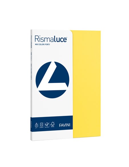 Carta RISMALUCE SMALL A4 90gr 100fg mix 5 colori FAVINI A69X104 FAVINI COLORATA