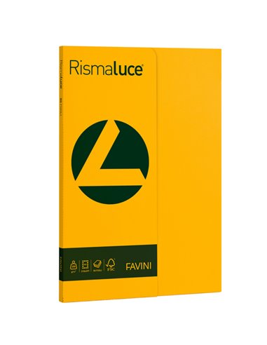 Carta RISMALUCE SMALL A4 200gr 50fg giallo oro 52 FAVINI A69H544 FAVINI COLORATA