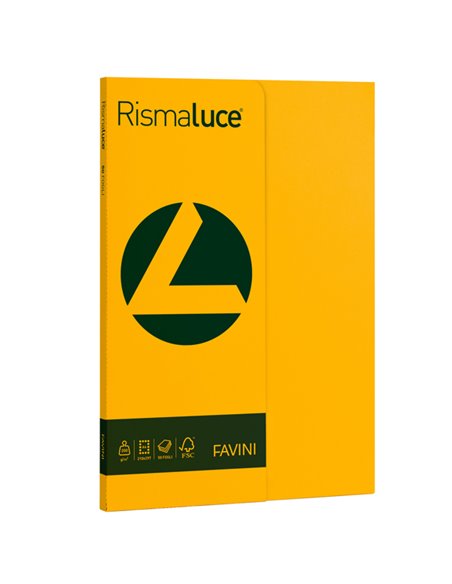 Carta RISMALUCE SMALL A4 200gr 50fg giallo oro 52 FAVINI A69H544 FAVINI COLORATA