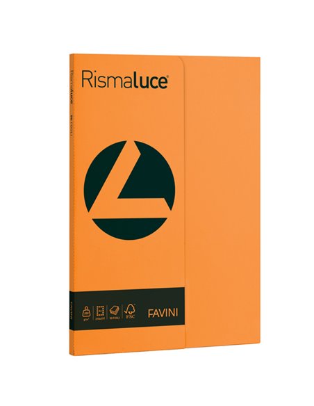 Carta RISMALUCE SMALL A4 200gr 50fg arancio 56 FAVINI A69E544 FAVINI COLORATA