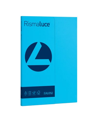 Carta RISMALUCE SMALL A4 200gr 50fg azzurro 55 FAVINI A69G544 FAVINI COLORATA