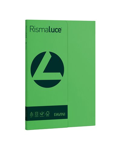 Carta RISMALUCE SMALL A4 200gr 50fg verde 60 FAVINI A69D544 FAVINI COLORATA