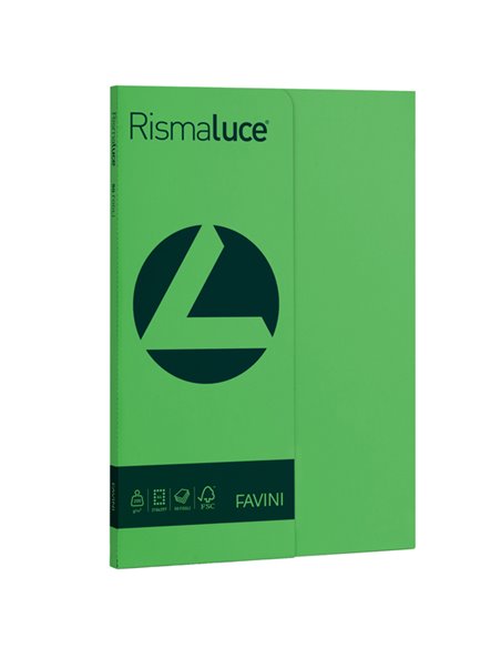 Carta RISMALUCE SMALL A4 200gr 50fg verde 60 FAVINI A69D544 FAVINI COLORATA