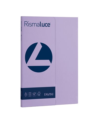 Carta RISMALUCE SMALL A4 200gr 50fg viola 49 FAVINI A69J544 FAVINI COLORATA