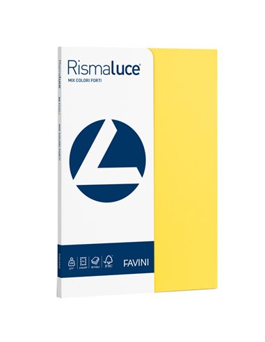 Carta RISMALUCE SMALL A4 200gr 50fg mix 5 colori FAVINI A69X504 FAVINI COLORATA