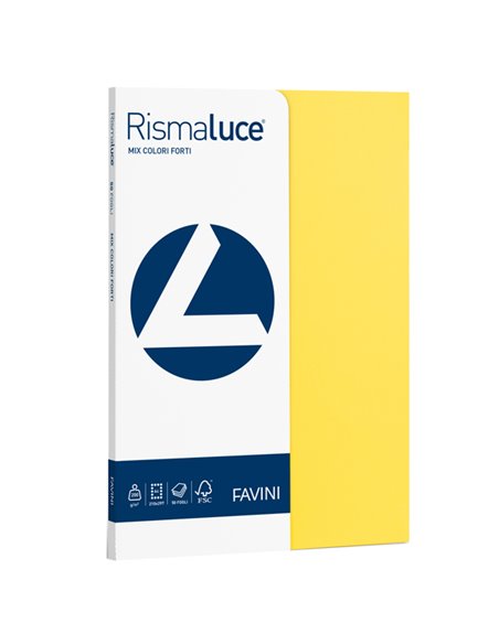 Carta RISMALUCE SMALL A4 200gr 50fg mix 5 colori FAVINI A69X504 FAVINI COLORATA