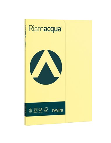 Carta RISMACQUA SMALL A4 90gr 100fg giallo chiaro 07 FAVINI A692144 FAVINI COLORATA