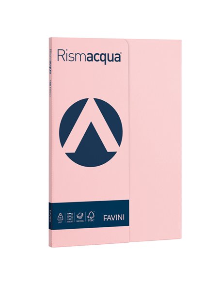 Carta RISMACQUA SMALL A4 90gr 100fg rosa 10 FAVINI A69S144