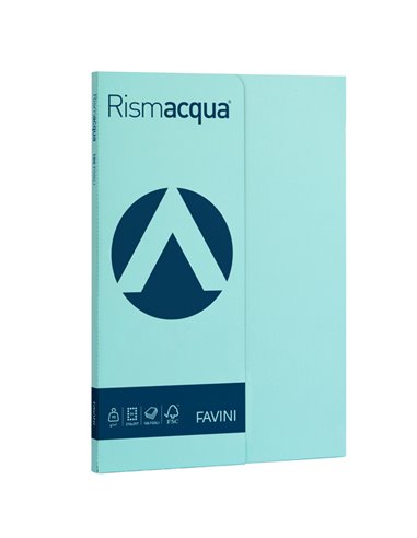Carta RISMACQUA SMALL A4 90gr 100fg celeste 08 FAVINI A69T144 FAVINI COLORATA