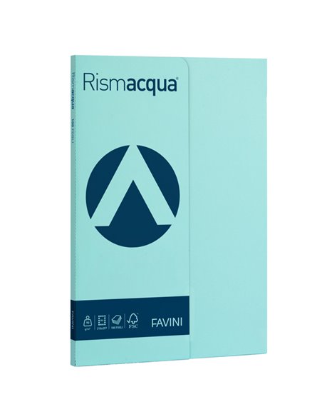 Carta RISMACQUA SMALL A4 90gr 100fg celeste 08 FAVINI A69T144 FAVINI COLORATA