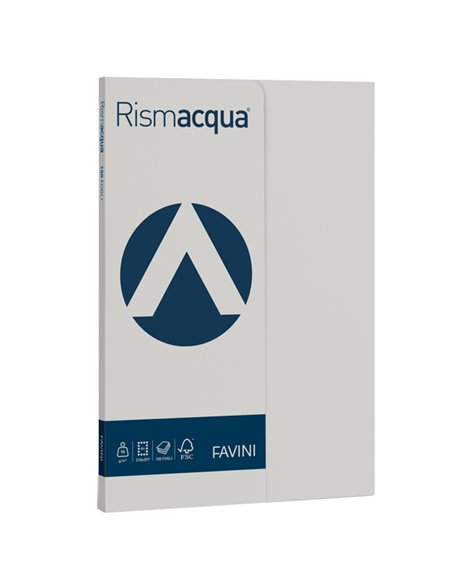 Carta RISMACQUA SMALL A4 90gr 100fg ghiaccio 12 FAVINI A69U144 FAVINI COLORATA