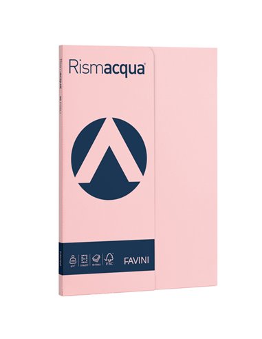 Carta RISMACQUA SMALL A4 200gr 50fg rosa 10 FAVINI A69S544 FAVINI COLORATA