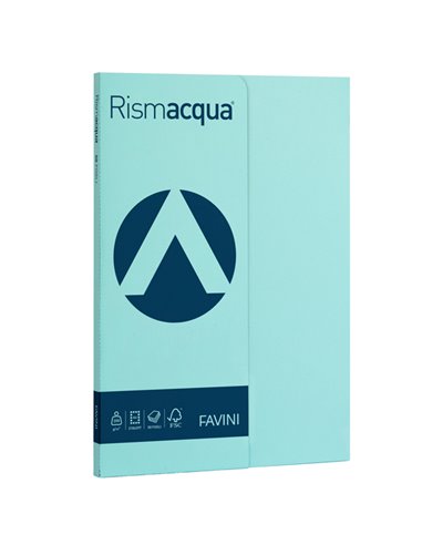 Carta RISMACQUA SMALL A4 200gr 50fg celeste 08 FAVINI A69T544