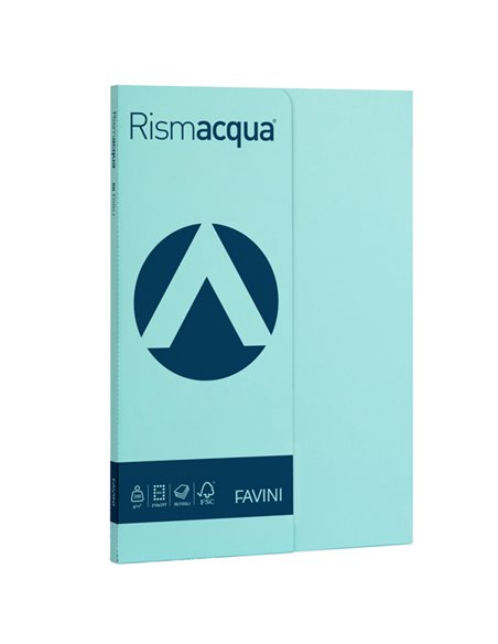 Carta RISMACQUA SMALL A4 200gr 50fg celeste 08 FAVINI A69T544