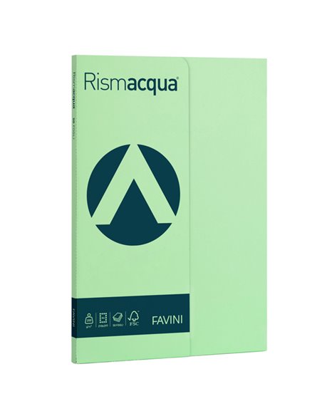Carta RISMACQUA SMALL A4 200gr 50fg verde chiaro 09 FAVINI A69P544 FAVINI COLORATA