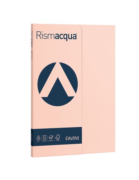 Carta RISMACQUA SMALL A4 200gr 50fg salmone 05 FAVINI A695544
