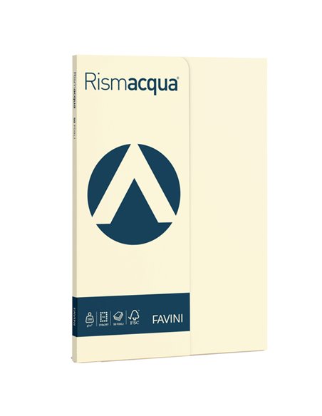 Carta RISMACQUA SMALL A4 200gr 50fg avorio 110 FAVINI A69Q544 FAVINI COLORATA